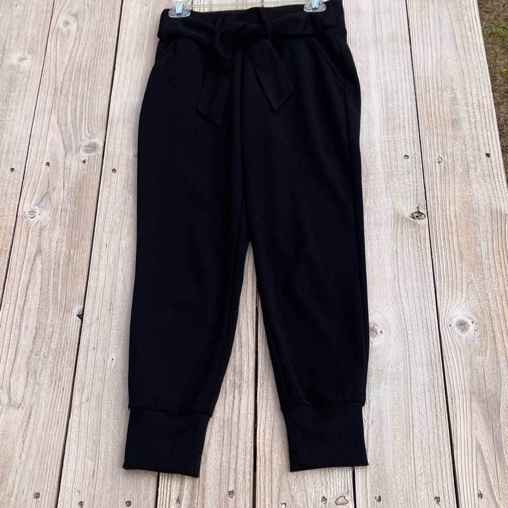 Sincerely Jules Black WomensTie-Waist Joggers